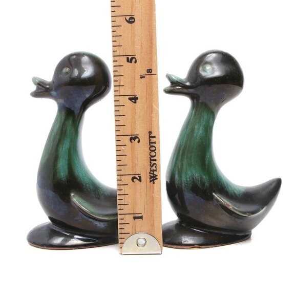 Vintage BMP Blue Mountain Pottery Ducks Clay Drip Glaze 70s Canada Pottery x 2 - Picture 6 of 9